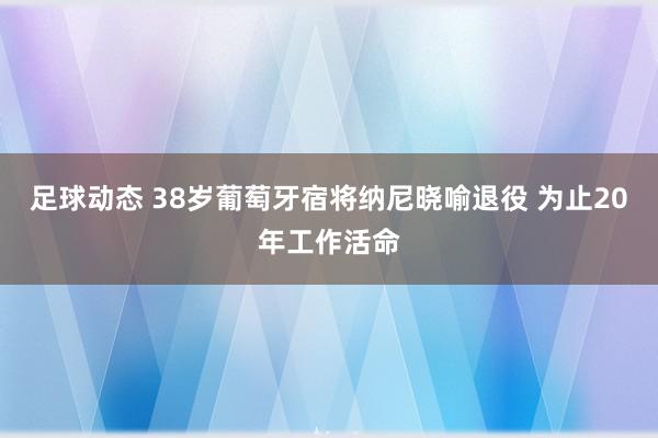 足球动态 38岁葡萄牙宿将纳尼晓喻退役 为止20年工作活命