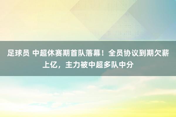 足球员 中超休赛期首队落幕！全员协议到期欠薪上亿，主力被中超多队中分